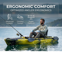 Kayak de pêche modulaire OEM personnalisé vert camouflage 10 pieds avec pédales, moteur intégré, télécommande, GPS et rangement