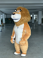 Costumes de mascotte de lion de Madagascar gonflables en peluche, fournis par l'usine, 6-8 kg, costumes réalistes en fourrure de lion de cougar pour adultes, déguisements