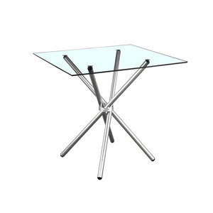 Chất Lượng Cao Kim Loại Vòng Rõ Ràng Glass Top Thức Ăn Nhanh Nhà Hàng Bảng Và Ghế Vòng Ghế Ăn Cho Nhà - Product Image 6