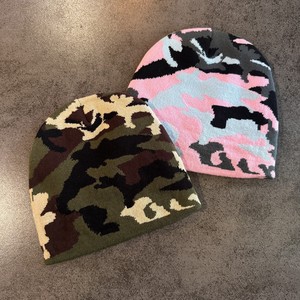 Bonnet en tricot acrylique à imprimé camouflage RTS, motif graffiti « Corte » étoile, streetwear, bonnet d'hiver pour homme et femme - Product Image 5