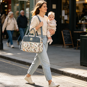 防水マタニティハンドバッグ斜めストラップ付き旅行用おむつトート,ベビーチェンジングバッグメッセンジャー大型マット付き - Product Image 4