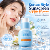 Crème solaire hydratante visage au peptide de cuivre GHK-Cu, style coréen, invisible, légère, sans traces blanches, protection UV SPF 50, coréenne
