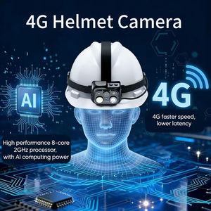 กล้องติดหมวกนิรภัยขนาดเล็ก 4G พร้อม RTSP <span class=keywords><strong>ONVIF</strong></span> GPS PTT 1080P สำหรับการตรวจสอบระยะไกลในสถานที่ก่อสร้าง - Product Image 1