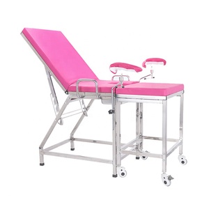 Cama de entrega de acero inoxidable, mesa de entrega de ginecología obstétrica, silla de examen ginecológico, soporte de respaldo ajustable - Product Image 1