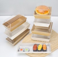 Boîtes d'emballage personnalisables en carton blanc transparent, colorées, pour la restauration, boîtes à desserts, boîtes alimentaires