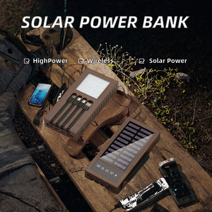 20000mAh Solar Power Bank Portable <b>Charger</b> 10W LED Display Quick Charge with Cable for Outdoor - Product Image 2
