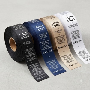 Étiquettes de vêtements en satin en promotion, étiquettes tissées blanches, accessoire de mode en provenance du Vietnam - Product Image 1