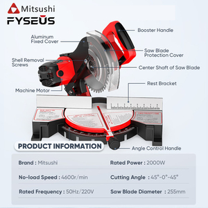 <span class=keywords><strong>Scie</strong></span> à onglets électrique Fyseus Power <span class=keywords><strong>Action</strong></span> 2000W, qualité bricolage, pour le bois, avec fonction 4600 tr/min - Product Image 4