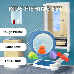 2024 alta calidad 7 piezas plástico niños pesca conjunto agua jugar juguetes <span class=keywords><strong>de</strong></span> baño con red <span class=keywords><strong>de</strong></span> captura <span class=keywords><strong>de</strong></span> <span class=keywords><strong>peces</strong></span> <span class=keywords><strong>que</strong></span> cambia <span class=keywords><strong>de</strong></span> <span class=keywords><strong>Color</strong></span> - Product Image 2