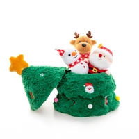 Sac de rangement en peluche pour sapin de Noël multi-tailles, pochette moelleuse pour sapin de Noël avec poupées en peluche Père Noël, bonhomme de neige et renne pour cadeau de Noël