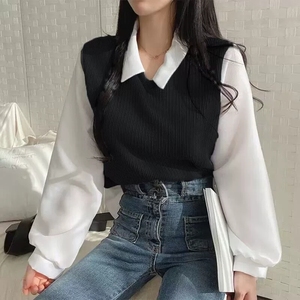 Chemisier polo pour femmes de <span class=keywords><strong>style</strong></span> coréen 2025 | Hauts <span class=keywords><strong>Streetwear</strong></span> Y2K | Conception d'épaule lâche - Product Image 2