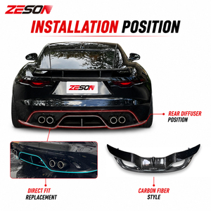 Difusor Trasero Estilo <span class=keywords><strong>SVR</strong></span> de Fibra de Carbono ZESON para <span class=keywords><strong>Jaguar</strong></span> F-Type X152 2013-2024 - Product Image 5