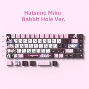Teclas PBT Personalizadas con Temática de Rabbit Hole de Enigma Realm para Teclado Mecánico, Estilo Anime Vocaloid <span class=keywords><strong>Cosplay</strong></span>, 74 Teclas, Regalo para Gamers - Product Image 1
