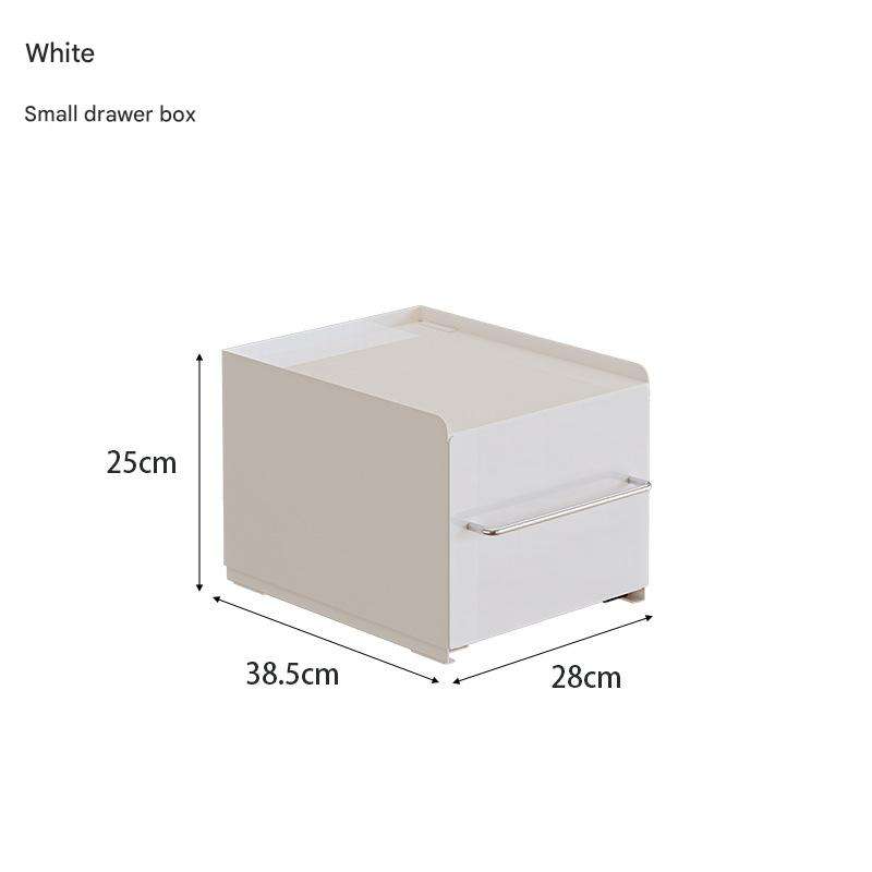 New arrival foldable small track drawer storage box white
