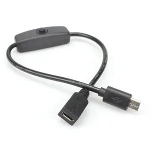 Cabo micro USB com interruptor macho para cabo de extensão fêmea
