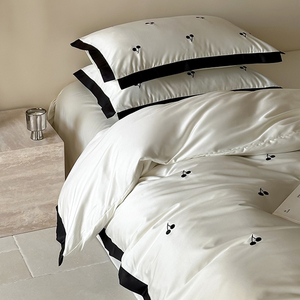 Cotton Summer <b>Bedding</b> <b>Set</b> Cherry Pattern Breathable Home Use Sheet Style - Product Image 3