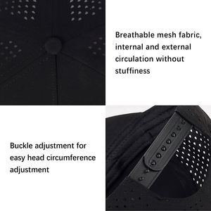 Custom Logo Perforated Performance Cap Laser Cut Snapback <b>Hat</b> Mesh Baseball Caps for Outdoor Event - Product Image 6