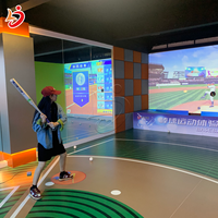 Máquina de Juego Simulador de Béisbol para Interiores, Proyección AR, Multifuncional, Ajustable, Duradera, Ecológica