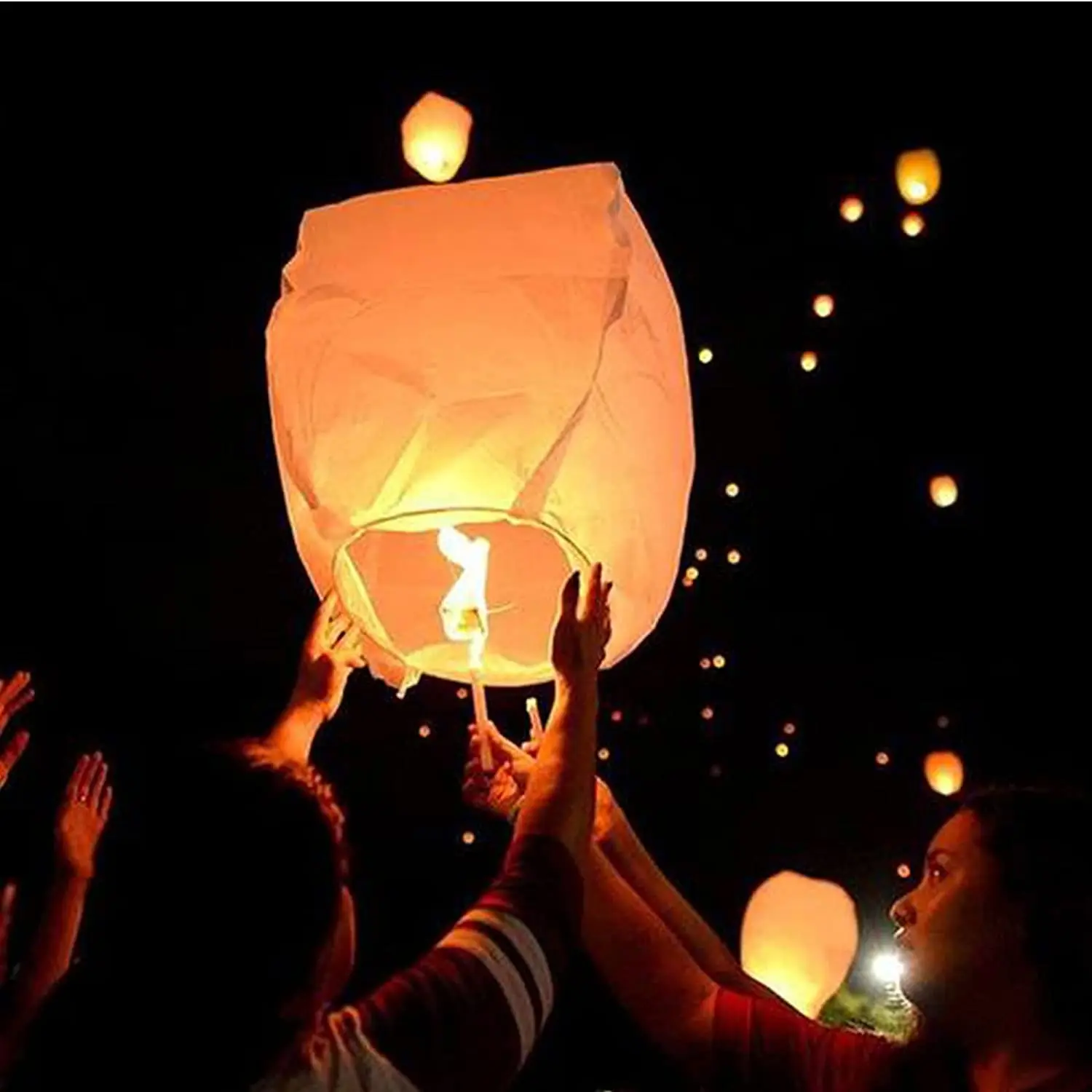 Linterna voladora biodegradable Eco Wish Light Flying Chinese Sky Lanterns con cera de papel Kraft 95*50*32cm