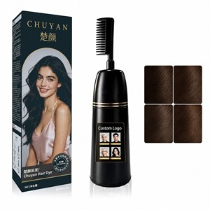 Crème colorante permanente Deep Black Hair Pigment avec peigne applicateur facile, longue tenue, marque privée, pour tous types de cheveux - Product Image 1