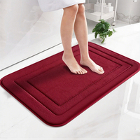 Tapis de salle de bain en polyester absorbant, séchage rapide, à poils doux et moelleux, antidérapant, pour chambre, salle de bain, bureau et balcon