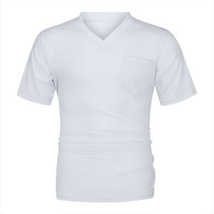 เสื้อยืดคอวีมีกระเป๋าแบบบางสำหรับฤดูร้อน,เสื้อออกกำลังกายแขนสั้นเสื้อยืดคุณภาพเยี่ยมพิมพ์ลายโลโก้ได้ตามต้องการ - Product Image 3