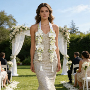 Couronne de fleurs artificielles personnalisable DIY pour la remise des diplômes, ensemble de colliers floraux pour la saison des diplômes, fleurs pour la décoration de mariage - Product Image 5