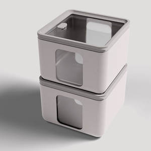 Wholesale Polypropylene <b>Pet</b> <b>Food</b> Treats Square Grey Practical And Stylish Kitchen <b>Food</b> <b>Storage</b> Container Big Size - Product Image 2