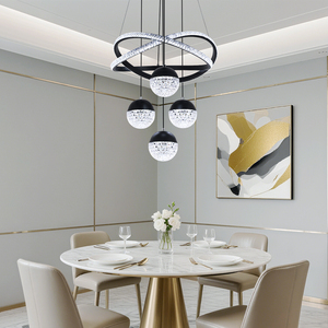 <span class=keywords><strong>Lampadario</strong></span> <span class=keywords><strong>a</strong></span> <span class=keywords><strong>sospensione</strong></span> LED nero popolare in acrilico e alluminio, 3CCT, illuminazione <span class=keywords><strong>a</strong></span> tre colori, spedizione dagli Stati Uniti, 1 pz. - Product Image 3