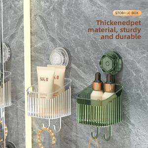 Support de rangement rotatif mural ventouse boîte de rangement pour serviettes de visage aucun perçage requis pour étagère organisateur de salle de bain - Product Image 2