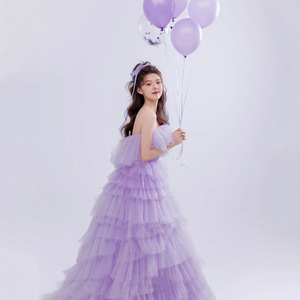 Violet Tulle Ball Gown Strapless Empire Waistline Wedding Dress Fairy Tale Cake Style Photo Studio Outfit Birthday Party Costume - Product Image 4