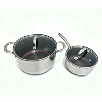 Ensemble de casseroles en acier inoxydable personnalisé de 4 pièces, antiadhésif, respectueux de l'environnement