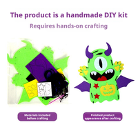 Kit de marionnettes à main en feutre pour Halloween, avec tissu non tissé, jouets à coudre pour enfants, cadeau de fête, 25x12cm, multicolore, réutilisable