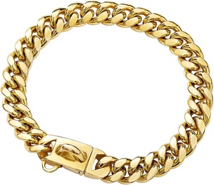 Ensemble <span class=keywords><strong>collier</strong></span> et laisse pour chien en or personnalisé <span class=keywords><strong>de</strong></span> luxe chaîne en acier inoxydable pour la formation et les soins des animaux domestiques - Product Image 5