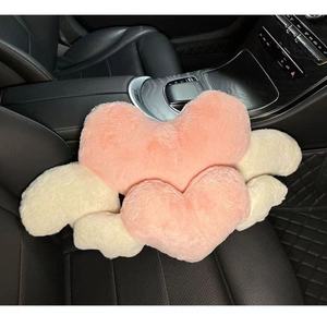 Almohada de felpa en forma de corazón para coche, soporte lumbar, protector de cuello para asientos de coche, decoración interior, juego de 3-4 piezas extra suaves - Product Image 4