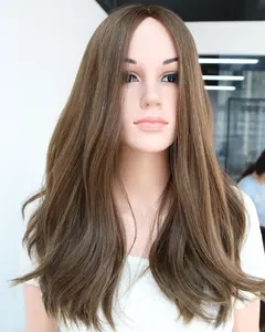 European Virgin Human Hair Brown Balayage Silk Top Jewish Wig Kosher Wigs 4*4 Silk top For Israeli Women