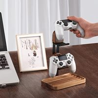 Support de manette de jeu en bois 2-en-1 réglable à 2 niveaux, type sur pied pour PS/Xbox/Switch/Nintendo |   Noir