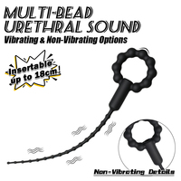 Sexbay Multi Beads Silicone Urethral Sound, options vibrantes et non vibrantes, stimulateur urétral masculin insérable de 18 cm