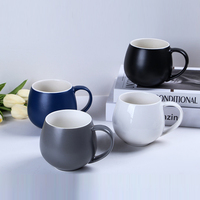 Tasse en forme d'oeuf blanc en forme de boule à grand ventre LOGO personnalisé 430ml grande tasse en céramique tasse à café ronde tasse en porcelaine