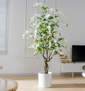 Arbre artificiel de <span class=keywords><strong>jasmin</strong></span> étoilé, plante artificielle Trachelospermum Jasminoides, arbre à fleurs blanches pour la décoration intérieure du salon - Product Image 4