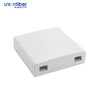 Placa de pared FTTH de 2 puertos para escritorio, pequeña roseta FTTH de 2 puertos SC UPC, caja terminal de fibra óptica, placa de fibra óptica, caja roseta
