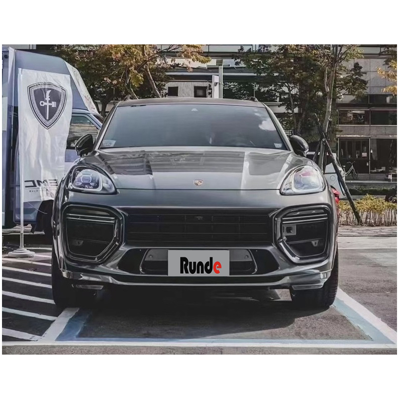 Dunde Nova Chegada Para 18-22 Porsche Cayenne 9Y0 Atualização MTR Estilo Seco De Fibra De Carbono Body Kit Frente Amortecedor Traseiro