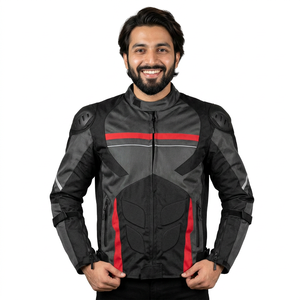 Blouson en cuir de course moto pour homme, vêtements de moto respirants et imperméables personnalisés pour les motards - Product Image 1