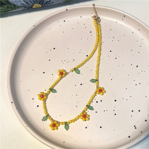 Collar de Cadena con Cuentas Pequeñas Estilo Boho, Collares con Dijes Bonitos, Joyería de Verano para Mujer, Gargantilla de Flores Coloridas para Niñas, Regalo - Product Image 5