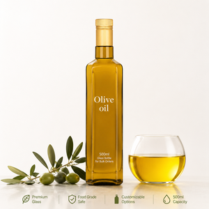 Botella de Vidrio para Aceite de Oliva Marrón Mate de 100ml, 200ml, 250ml, 500ml, 750ml, 1000ml, Diseño Elegante para Uso en Restaurantes - Product Image 1