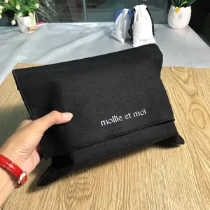 Black Cotton Flannel Envelop Dust Cover Bag