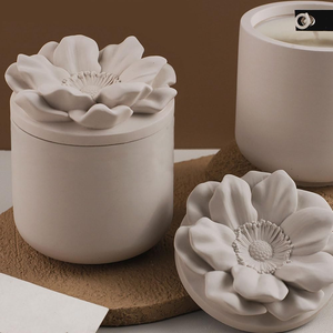 Yaolan Nicole Reusable Camellia <b>Candle</b> Jar Rubber <b>Mold</b> Flexible Non-Stick Oven/Microwave/Dishwasher Safe Durable for - Product Image 4