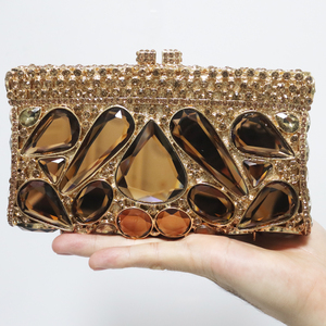 Bolso de Mano Pequeño de Lujo para Mujer, con Cristales, Diamantes de Imitación y Piedras, Estilo Clásico para Bodas y Eventos - Product Image 3