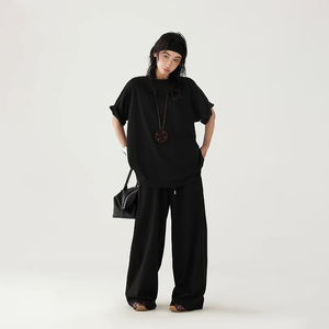 Abiti da <span class=keywords><strong>donna</strong></span> su misura lavorati a maglia <span class=keywords><strong>oversize</strong></span> t-shirt traspiranti in cotone stile Vintage tinta unita stampa abiti da <span class=keywords><strong>donna</strong></span> per l'estate - Product Image 2