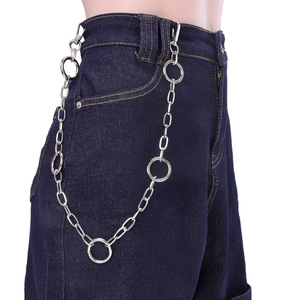 โซ่คาดเอวทรงเรขาคณิต โลหะผสมสังกะสี สีขาว K สไตล์ไนท์คลับ ฮิปฮอป สตรีทแฟชั่น โซ่คาดเอวเส้นเดียว - Product Image 1